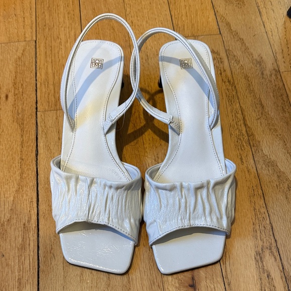 Toteme The Gathered Leather Scoop Heel Sandal - Picture 7 of 7